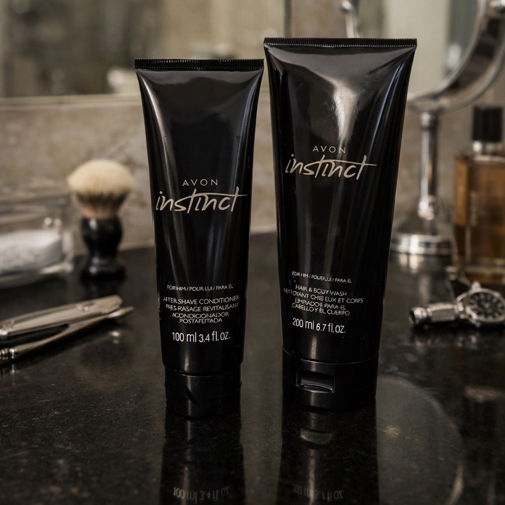 NEW Avon Instinct Men’s Grooming Set Hair & Body Wash + Aftershave Conditioner